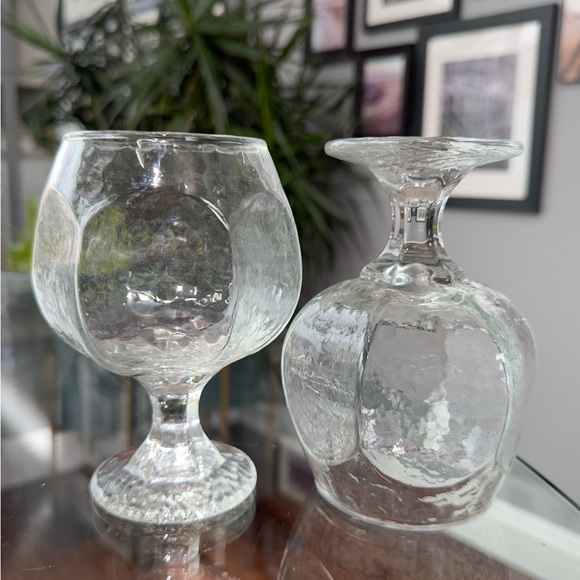 Pair of Vintage Libbey “Chivalry” Clear Brandy Cocktail Footed Glasses - EUC - Picture 11 of 11